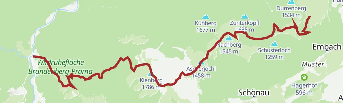 Route map: Adlerweg-Etappe 05: Buchacker – Gwercherwirt